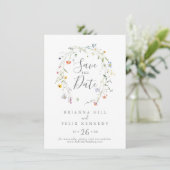 Wild Multicolor Floral Wedding Save The Date (Stehend Vorderseite)