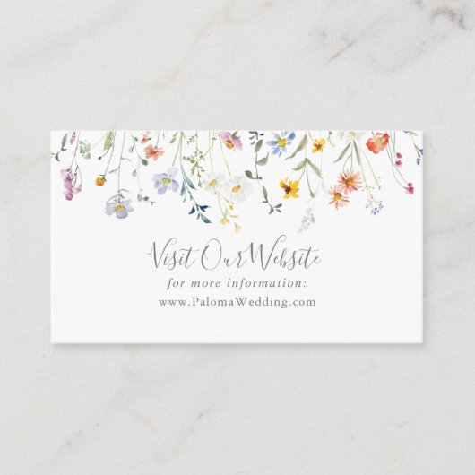 Wild Multicolor Floral Wedding Website Begleitkarte (Vorderseite)