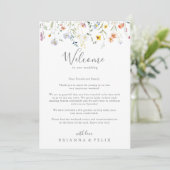 Wild Multicolor Floral Wedding Welcome Letter (Stehend Vorderseite)