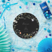 Wild Multicolor Schwarz Hochzeitstorte Pappteller (Party)