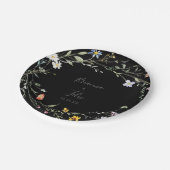 Wild Multicolor Schwarz Hochzeitstorte Pappteller (Schrägansicht)