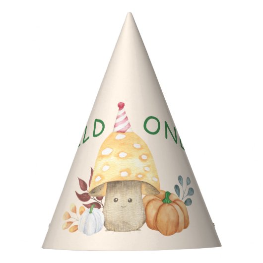 Wild Mushroom First Birthday Party Partyhütchen (Vorderseite)