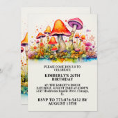 Wild Mushroom Forest Print Birthday Party Einladung (Vorne/Hinten)