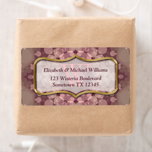 Wild Mushroom Monogram Large Address Labels (Insitu)