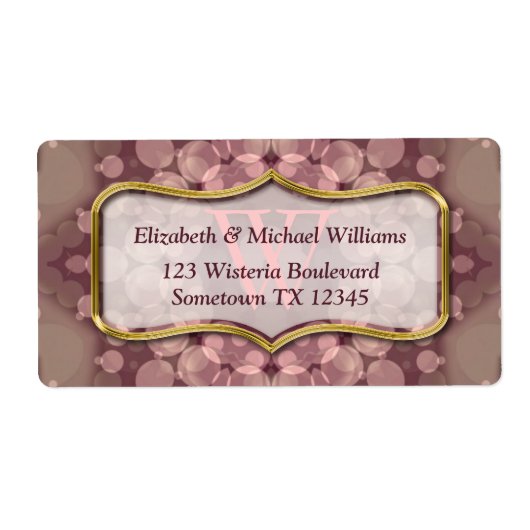 Wild Mushroom Monogram Large Address Labels (Vorne)
