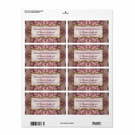 Wild Mushroom Monogram Large Address Labels (Vorne)