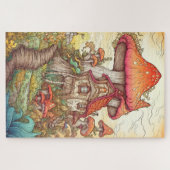 Wild Mushroom Village Illustration Art Puzzle (Horizontal)