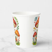 Wild mushrooms and flowers in grass forest nature pappbecher (Rechts)