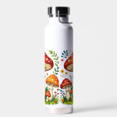 Wild mushrooms and flowers in grass forest nature trinkflasche (Links)