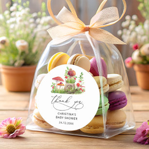 Wild Mushrooms Baby Shower Gefallen Classic Runder Aufkleber