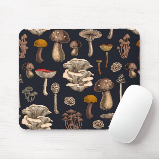 Wild Mushrooms on Grafit Mousepad (Mit Mouse)