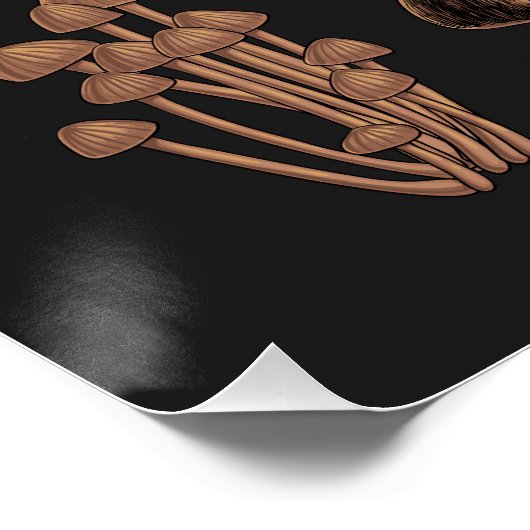 Wild Mushrooms on Grafit Poster (Ecke)