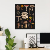 Wild Mushrooms on Grafit Poster (Heimbüro)