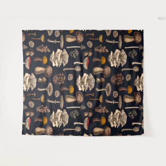 Wild Mushrooms on Grafit Wandteppich (Vorderseite (Horizontal))