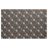 Wild Mushrooms on graphite black Stoff (Yard (91,4 cm))