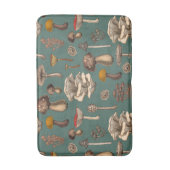 Wild Mushrooms on pine green Badematte (Vorderseite Vertikal)