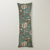 Wild Mushrooms on pine green Seitenschläferkissen (Rückseite (Vertikal))