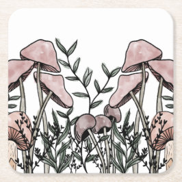 Wild Mushrooms Rechteckiger Pappuntersetzer