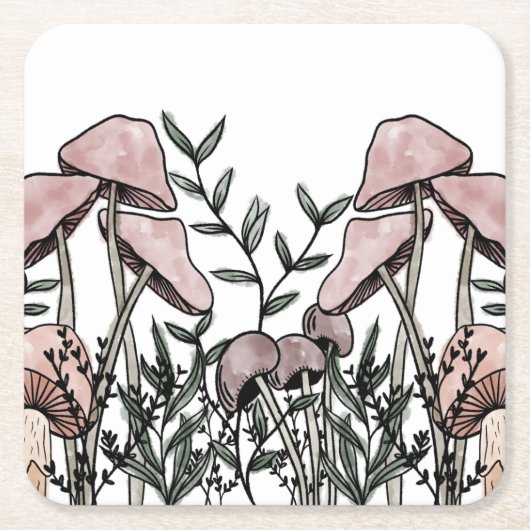 Wild Mushrooms Rechteckiger Pappuntersetzer (Vorderseite)