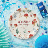 Wild Mushrooms Whimsical Forest Birthday Party Pappteller (Party)