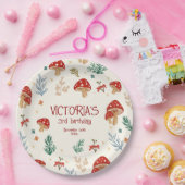 Wild Mushrooms Whimsical Forest Birthday Party Pappteller (Party)