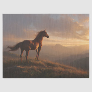 Wild Mustang beobachtet das Sun-Set Decoupage Seidenpapier