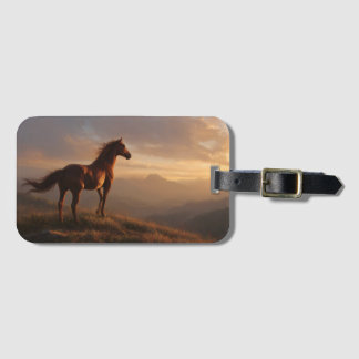 Wild Mustang beobachtet den Sonnenuntergang Gepäckanhänger