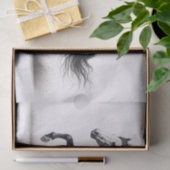 Wild Mustang Horse Black and White Decoupage Seidenpapier (Geschenk)