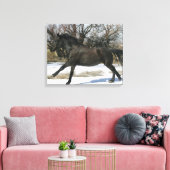 Wild Mustang Horse im Schnee 2 Leinwanddruck (Insitu (Wohnzimmer))