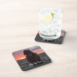 Wild Mustang Horse im Sonnenuntergang Getränkeuntersetzer