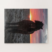 Wild Mustang Horse im Sonnenuntergang Puzzle (Horizontal)