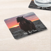 Wild Mustang Horse im Sonnenuntergang Rechteckiger Pappuntersetzer (angewinkelt)