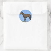 Wild Mustang Horse Runder Aufkleber (Tasche)