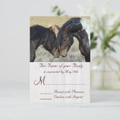 WIld Mustang Horse Wedding RSVP Cards (Stehend Vorderseite)