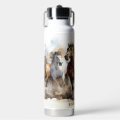 Wild Mustang Horses Equestrian Wild West Trinkflasche (Vorderseite)