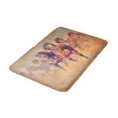 Wild Mustang Horses Stampede Watercolor Badematte (Schrägansicht)