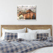 Wild Mustang Horses Touching Leinwanddruck (Insitu (Schlafzimmer))