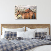 Wild Mustang Horses Touching Leinwanddruck (Insitu (Schlafzimmer))
