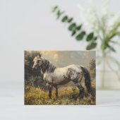 Wild Mustang Landschaftsmalerei Postkarte (Stehend Vorderseite)