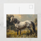 Wild Mustang Landschaftsmalerei Postkarte (Vorne/Hinten)