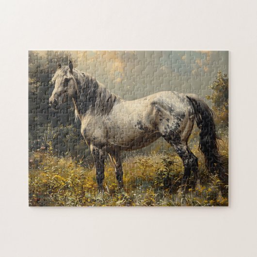 Wild Mustang Landschaftsmalerei Puzzle (Horizontal)