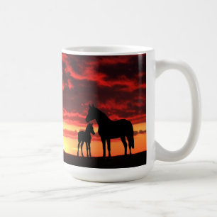 Wild Mustang Mare und Foal Coffee Tasse