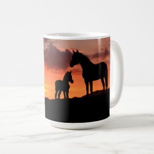 Wild Mustang Mare und Foal Coffee Tasse