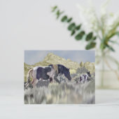 Wild Mustang Mare und Foal Postkarte (Stehend Vorderseite)