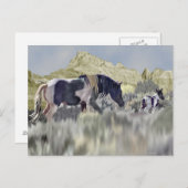 Wild Mustang Mare und Foal Postkarte (Vorne/Hinten)