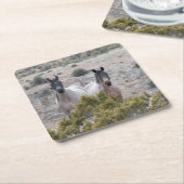 Wild Mustang Mare und Wild Horse Stallion Rechteckiger Pappuntersetzer (angewinkelt)