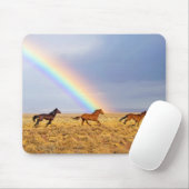 Wild Mustang Pferde Running and Rainbow Mousepad (Mit Mouse)