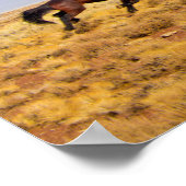 Wild Mustang Pferde Running and Rainbow Poster (Ecke)