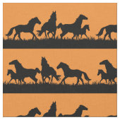 Wild Mustang Silhouetten Stoff (Nahaufnahme)