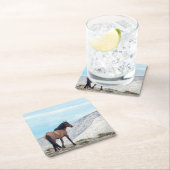 Wild Mustang Stallion Rechteckiger Pappuntersetzer (Vor Ort)